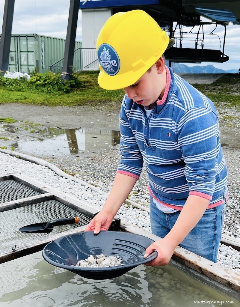 Charlie trying out Crystal Mining at Spieljoch