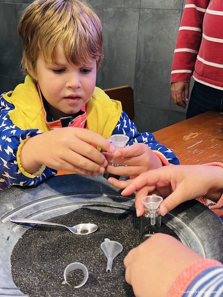 Preparing their crystal souvenirs to take home from the Spieljoch Crystal Mining