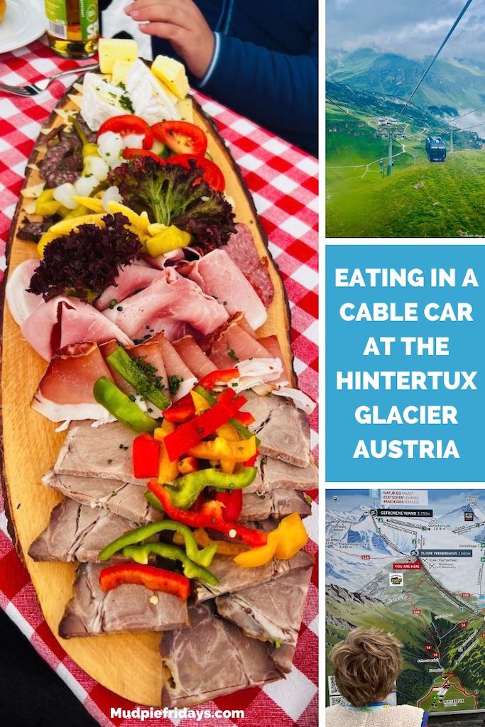 Eating in a Cable Car at the Hintertux Glacier Austria