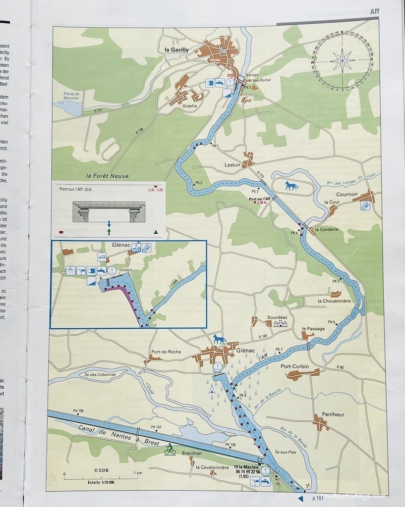 Brittany waterways guide a map of the river and canal