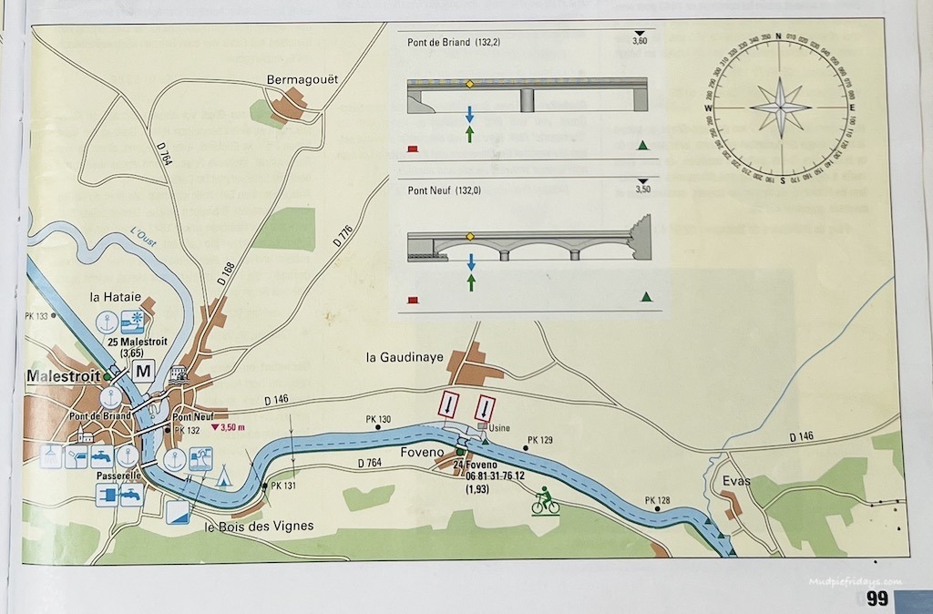 Canal de Nantes a brest map Day Three - Redon to Manisfont