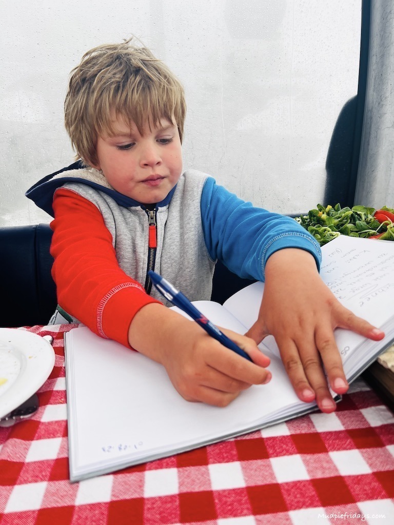 Harry signing the guest book