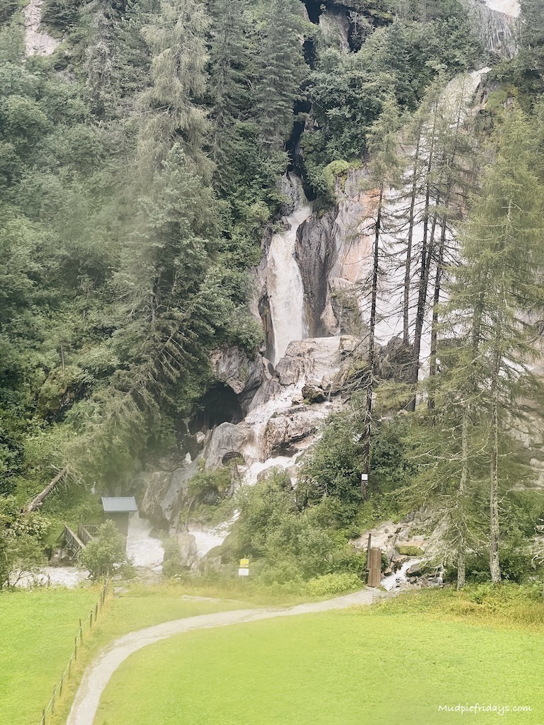 The hintertux waterfall which can be hiked to from the Valley cable car station