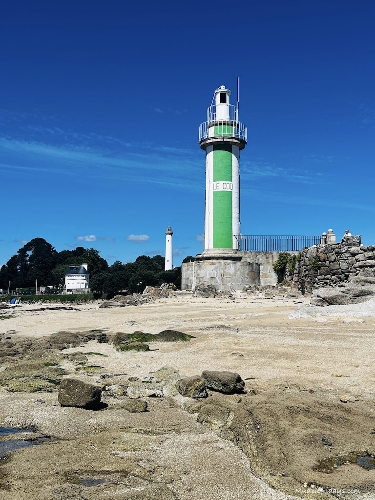 The light house near the beach in benodet