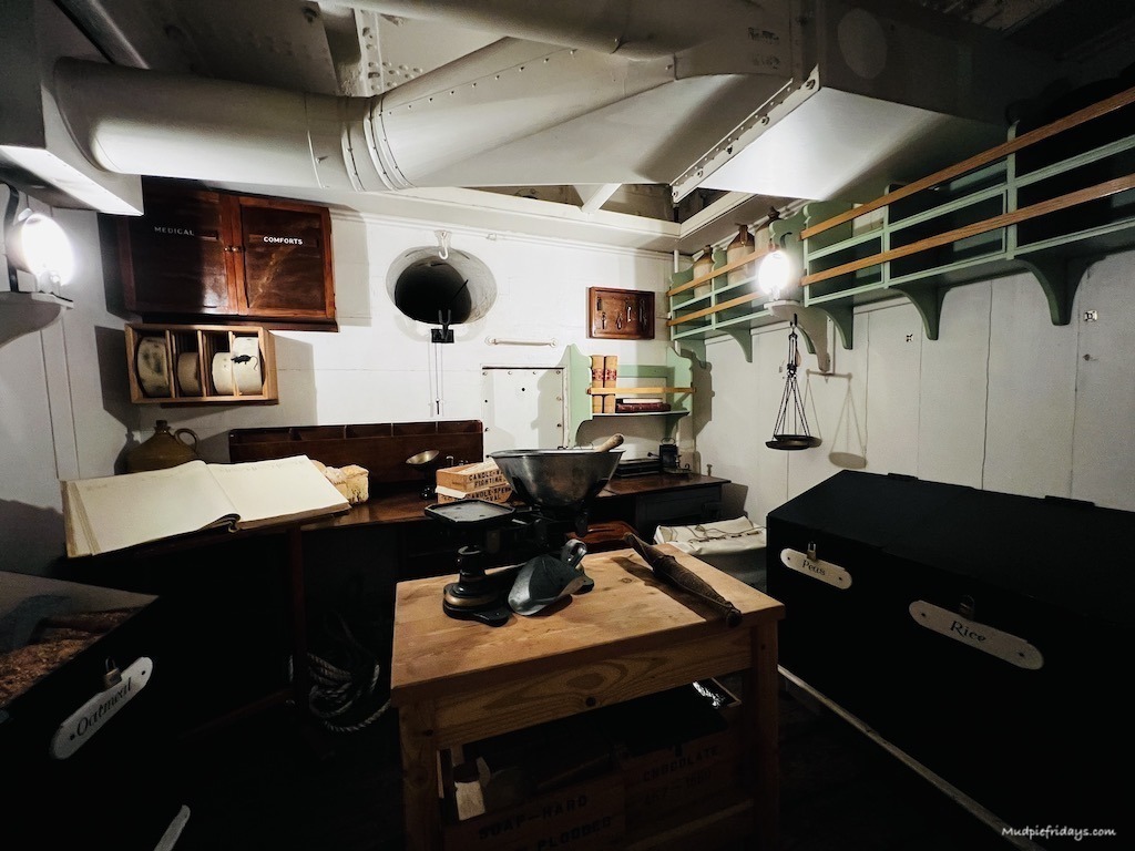 Some of the living quarters on HMS Warrior at Portsmouth Historic Dockyard