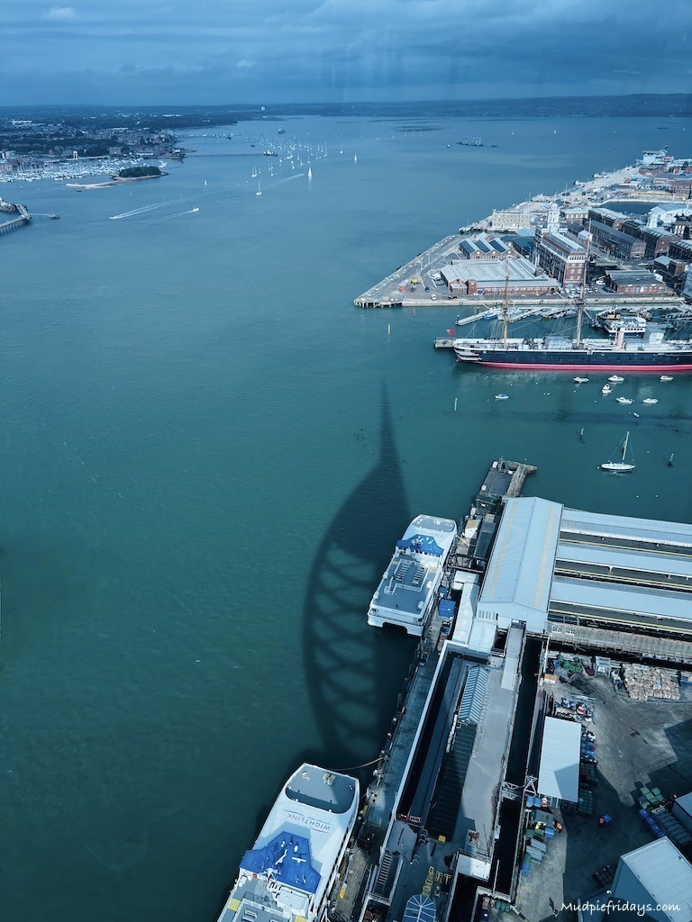 The reflection of the Spinnaker Tower in the sea