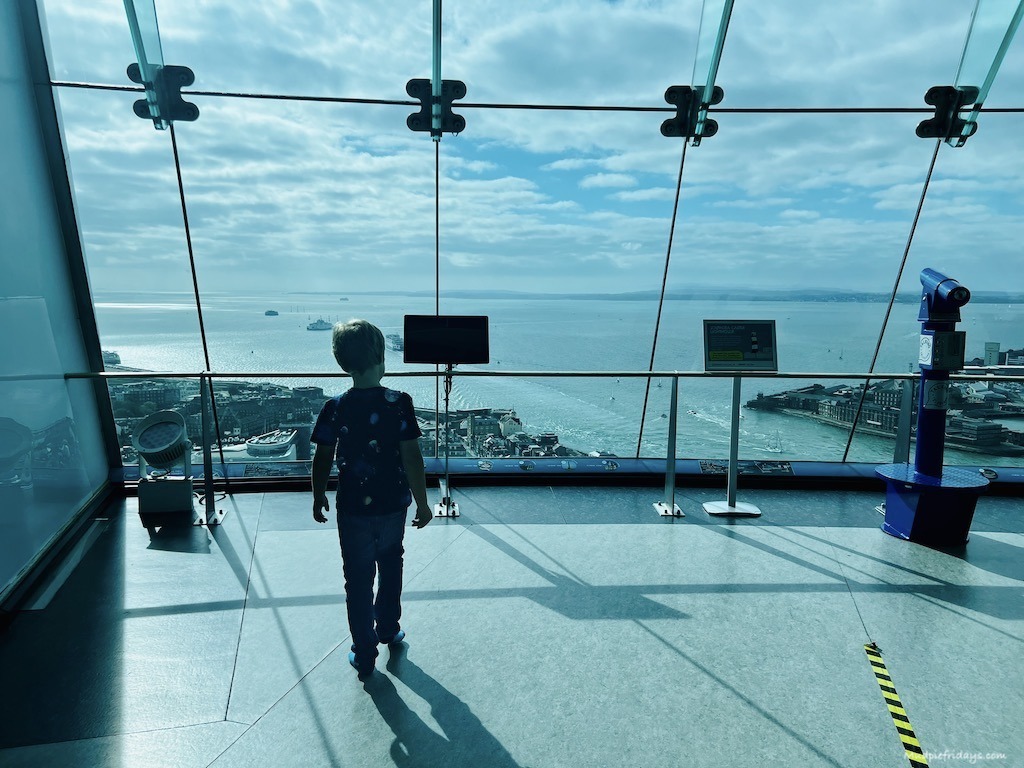 Harry at the viewing deck at the Spinnaker Tower - tips for your visit