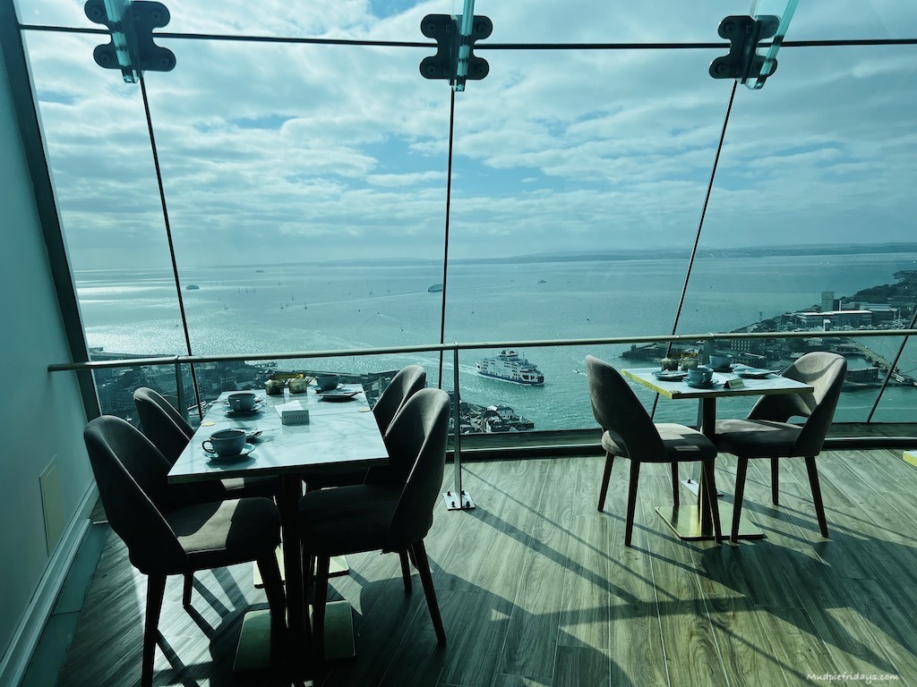 The cloud cafe with overlooking Portsmouth at the top of the Spinnaker Tower