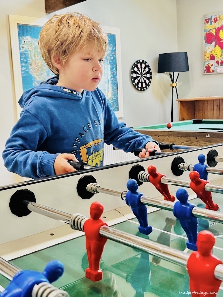 Harry playing table football