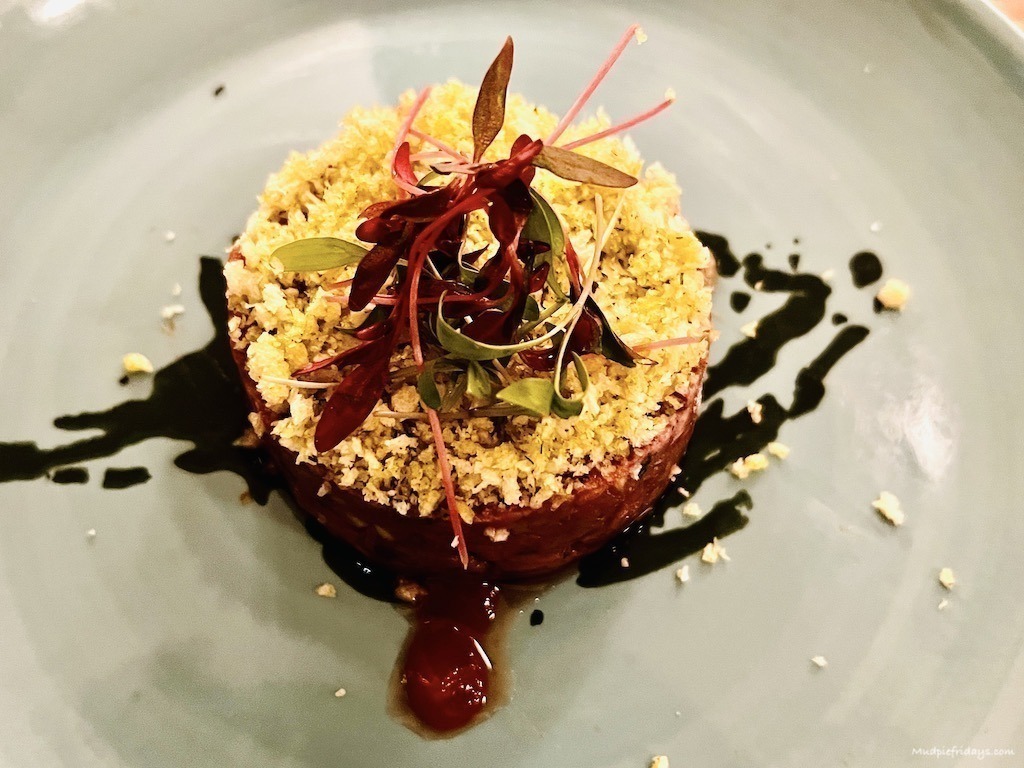The stead tarte as a starter at the Art Yard Bar and Restaurant at the Bankside Hotel London