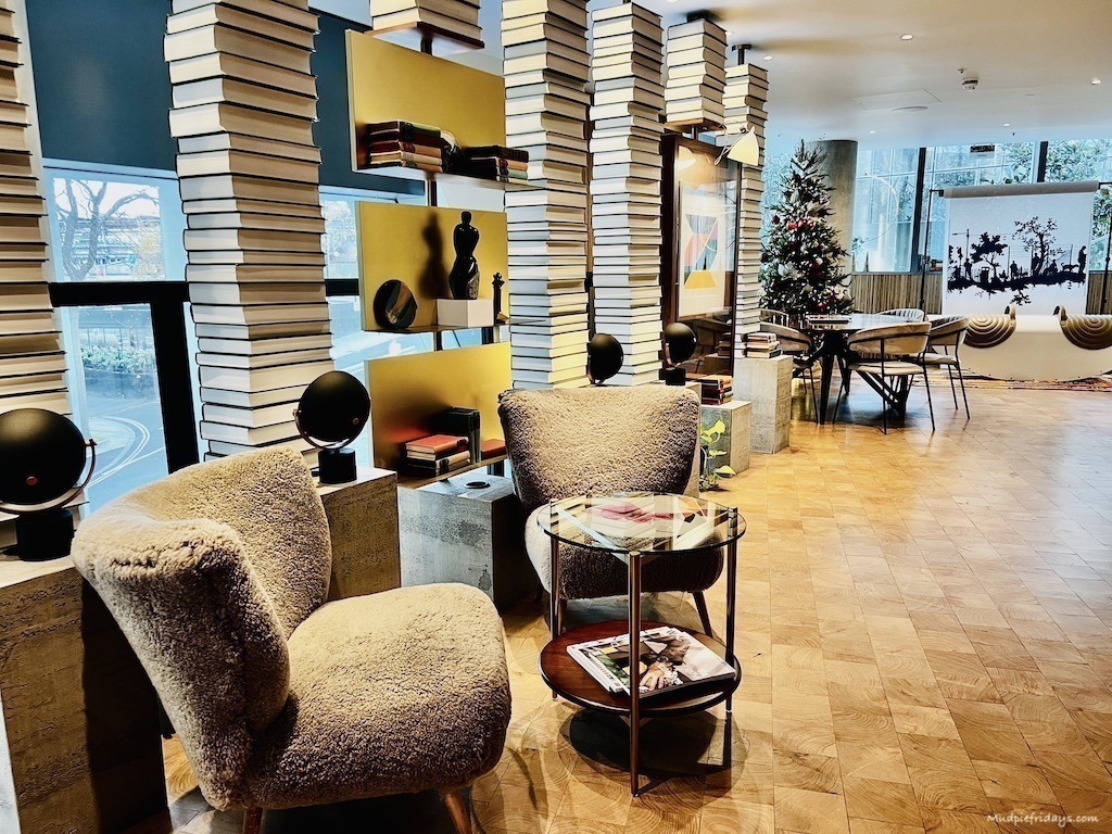 The reading area on the mezzanine at the Bankside Hotel London