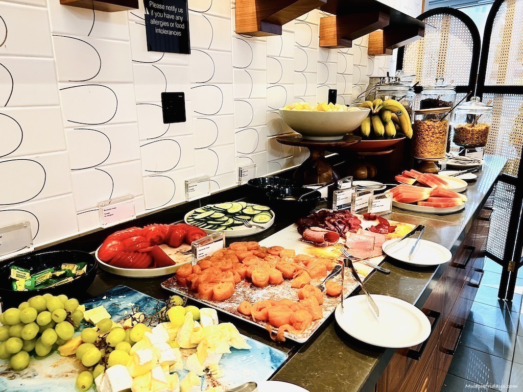 The choice of continental options at the Bankside Hotel London