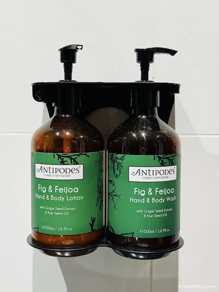 Complementary toiletries at the hotel