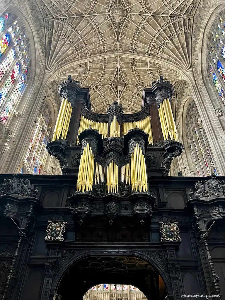 Close up of the organ in all its shining glory