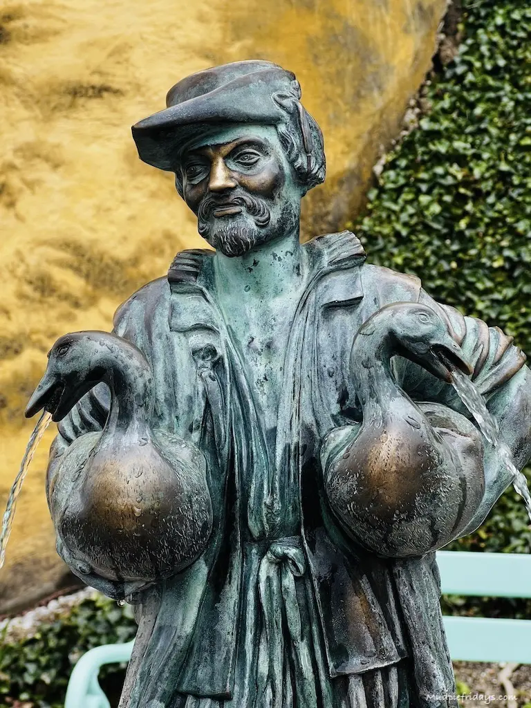 One of the fountains in the gardens