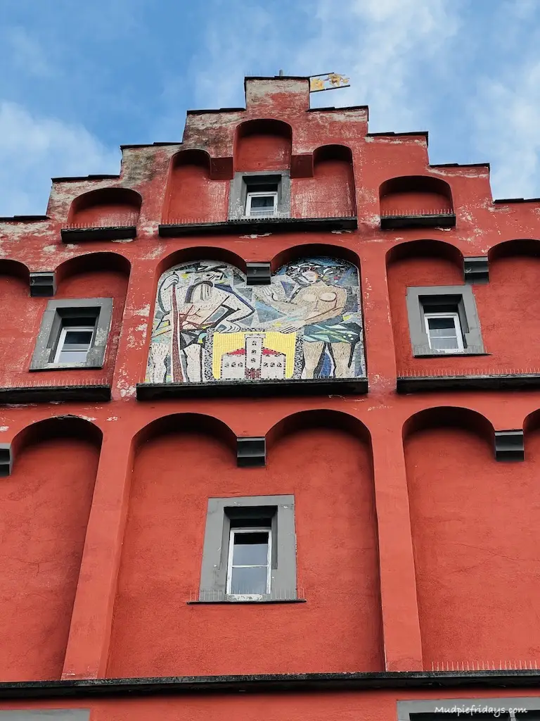 One of the buildings located down towards the harbour
