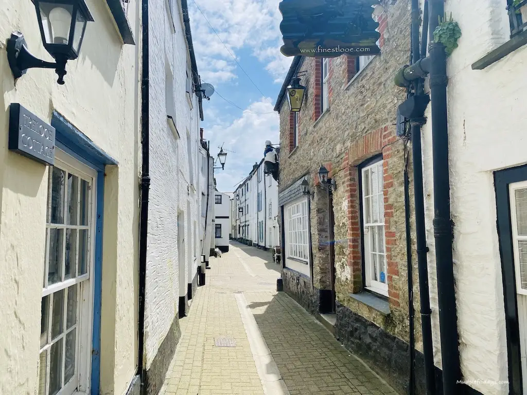 Some of the narrow streets in Looe in Cornwall