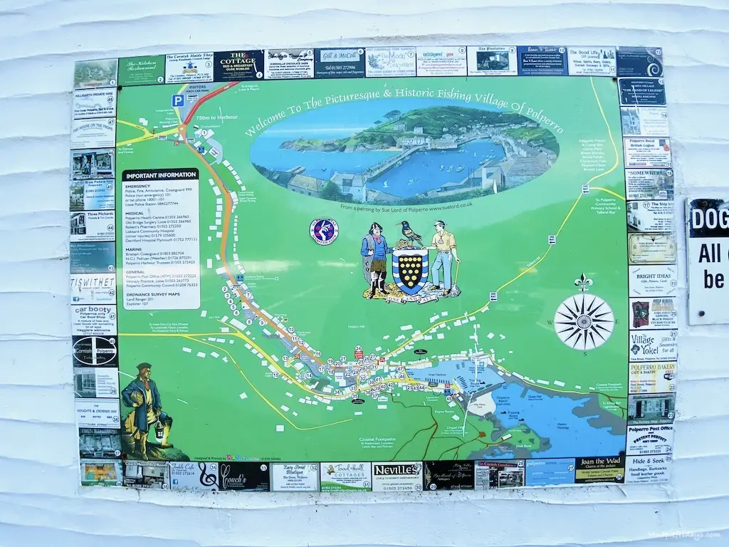 Map of Polperro in Cornwall