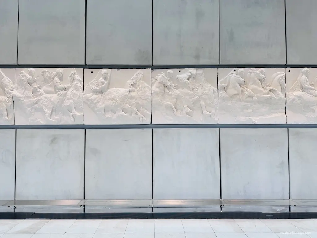 Parthenon frieze or Parthenon marbles in the Acropolis Museum