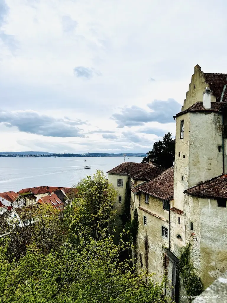 The side of the castle from the garden over looking lake constance