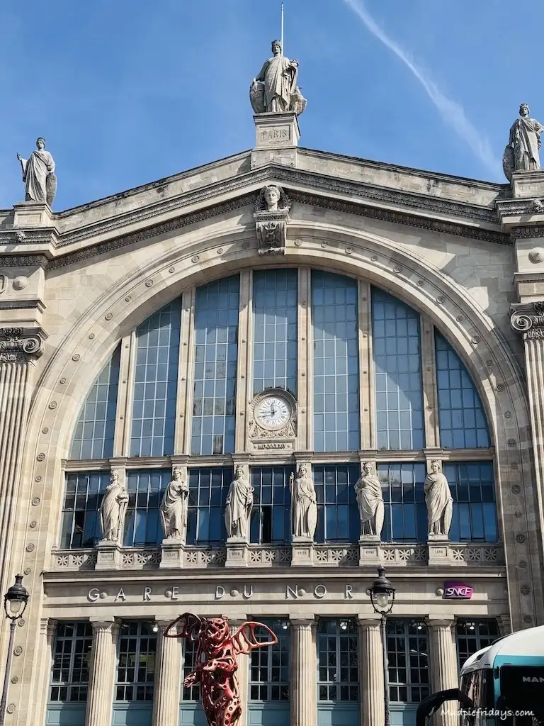 Grad du Nord Train Station in Paris from the outside.