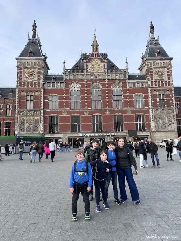 The gang outside of Amsterdam Centraal Station