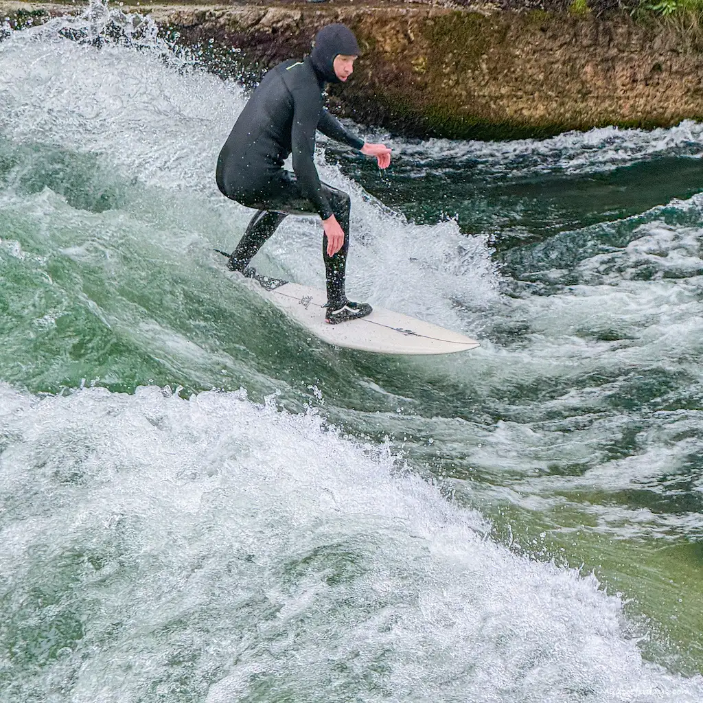 Surfers in the English Garden in Munich