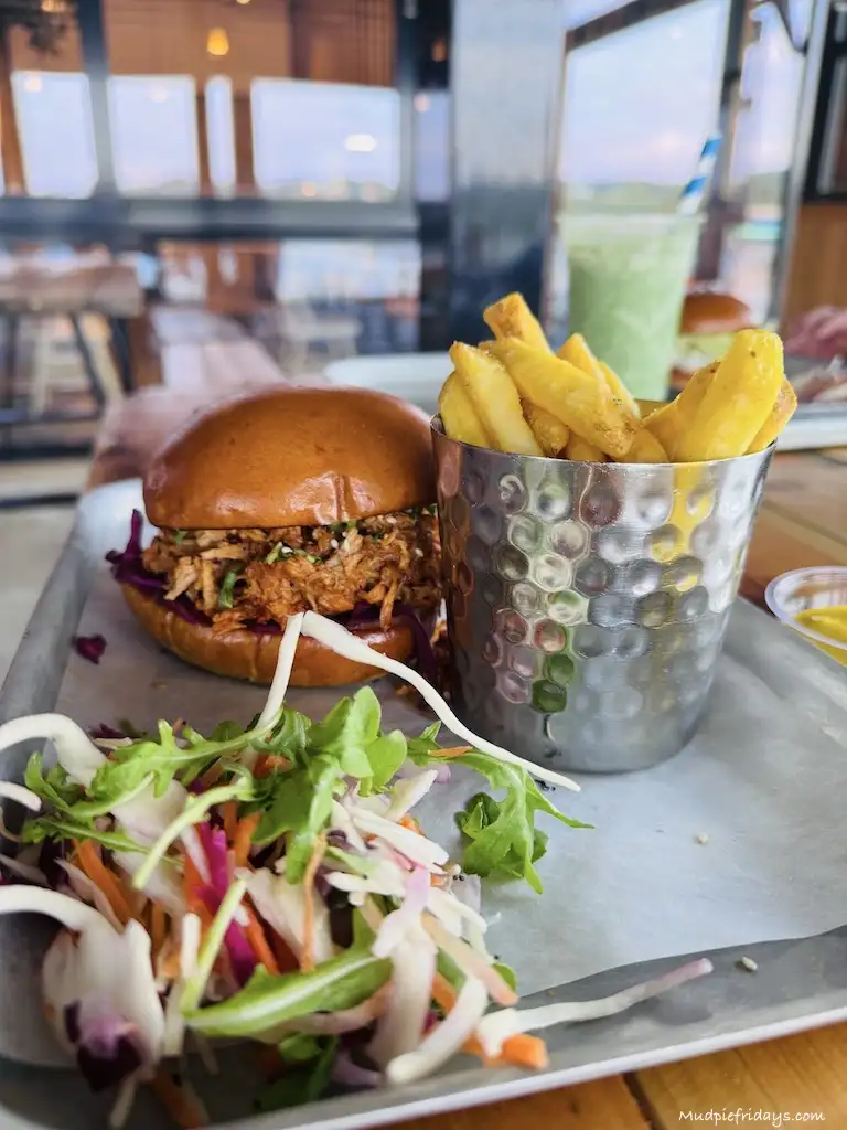 One of the burger options at the Wave Bristol restuarant