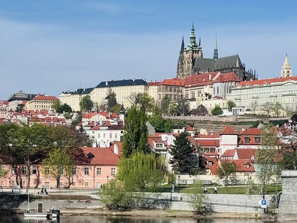 The view of Prague Castle from the bridge - 3 day Prague itinerary