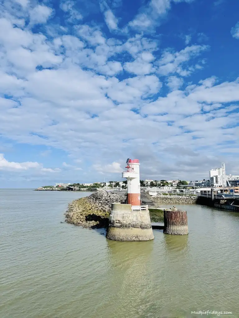 The harbour walls in Royan France taken from the water