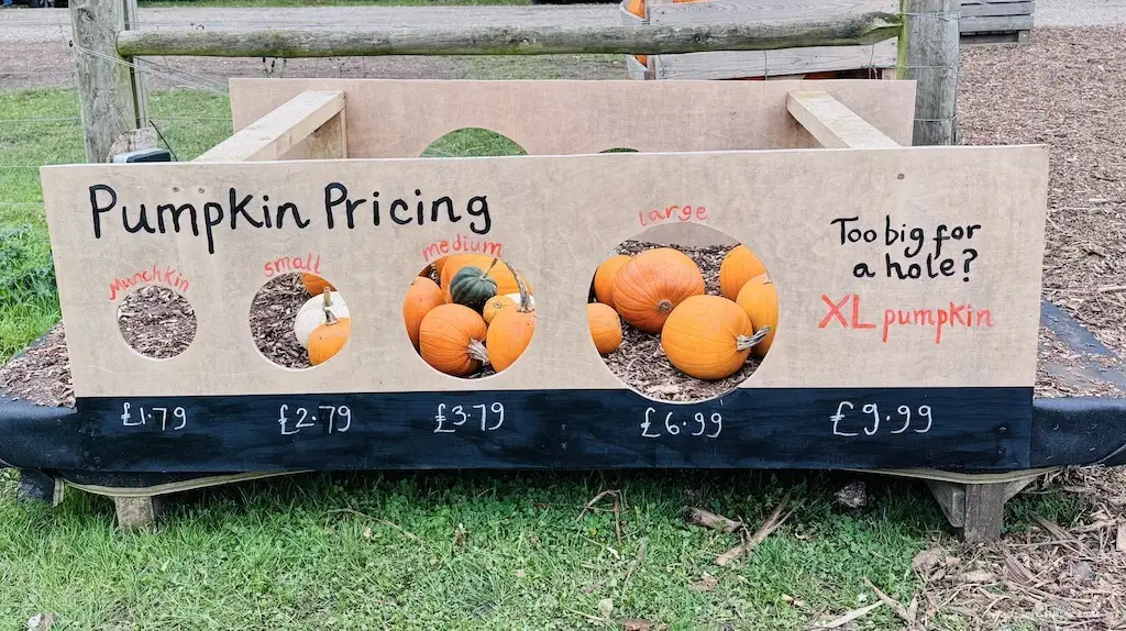 The cost of the pumpkins when visiting Garsons Farm Pumpkin Parade in 2024