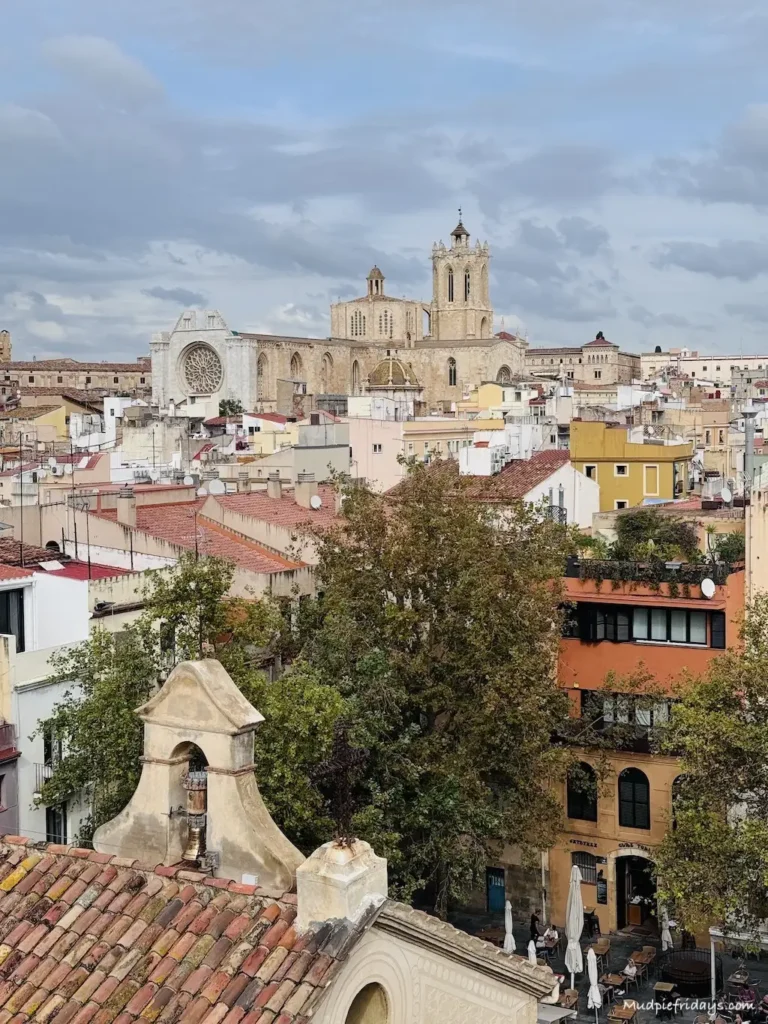 Tarragona cathedral and roof tops the view from the circus tower