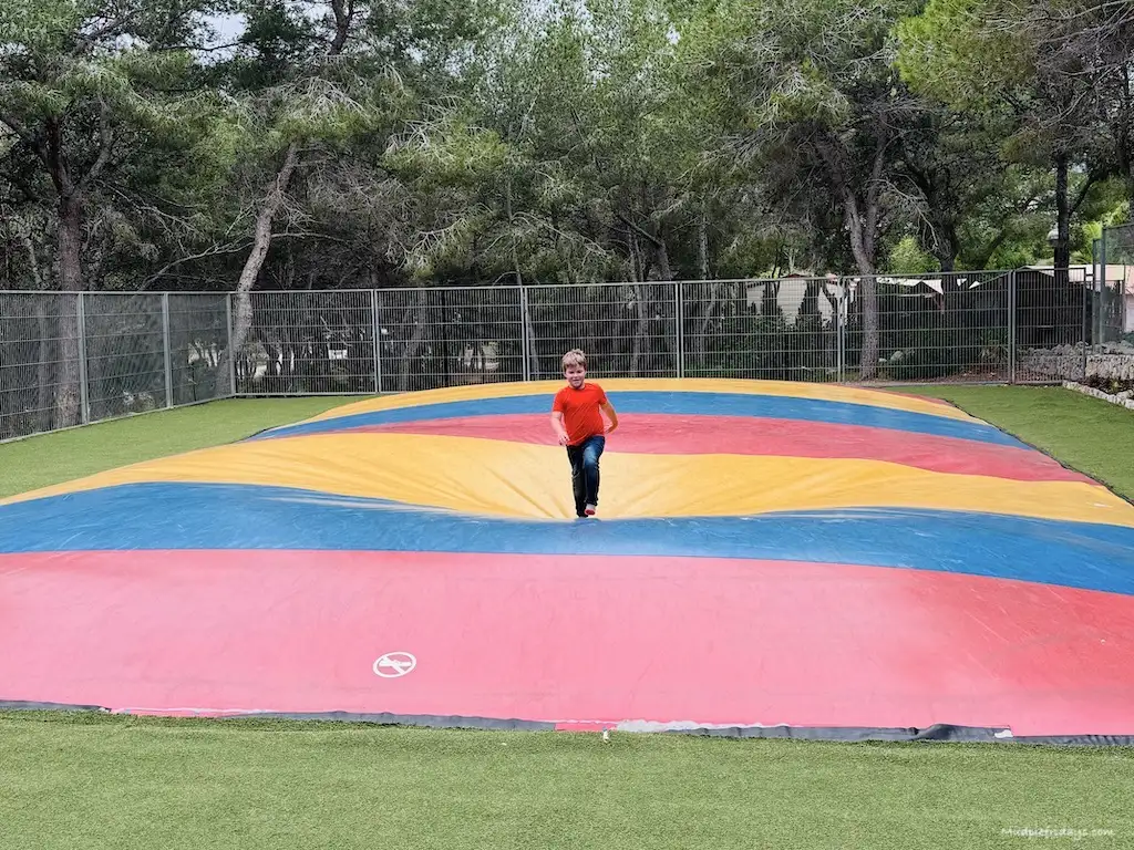 Harry on the bouncy at Vilanova Park in Spain