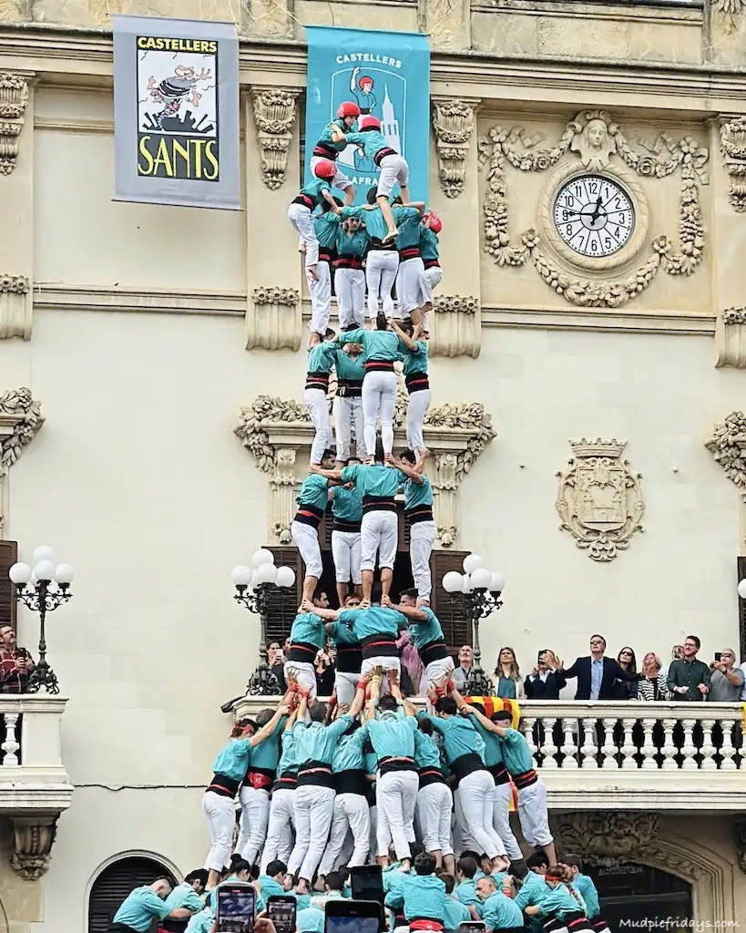 Human tower celebration at Vilafranca which is saw during our visit to Eurocamp Vilanova Park