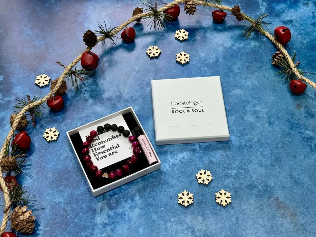 Pink Tigers Eye & Heart Diffuser Bracelet from Boostology